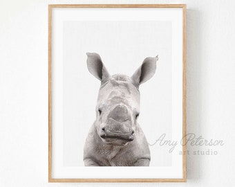 Beautiful Artwork For Baby Boy And Baby Girl Nursery Art Intaglio Printmaking Art For Baby And Kids Bedroom Rhinoceros Engraving