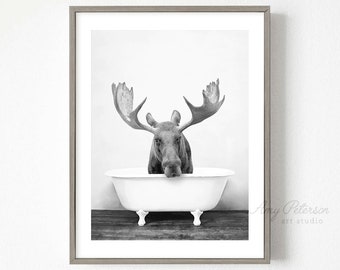 Moose Bathroom Etsy
