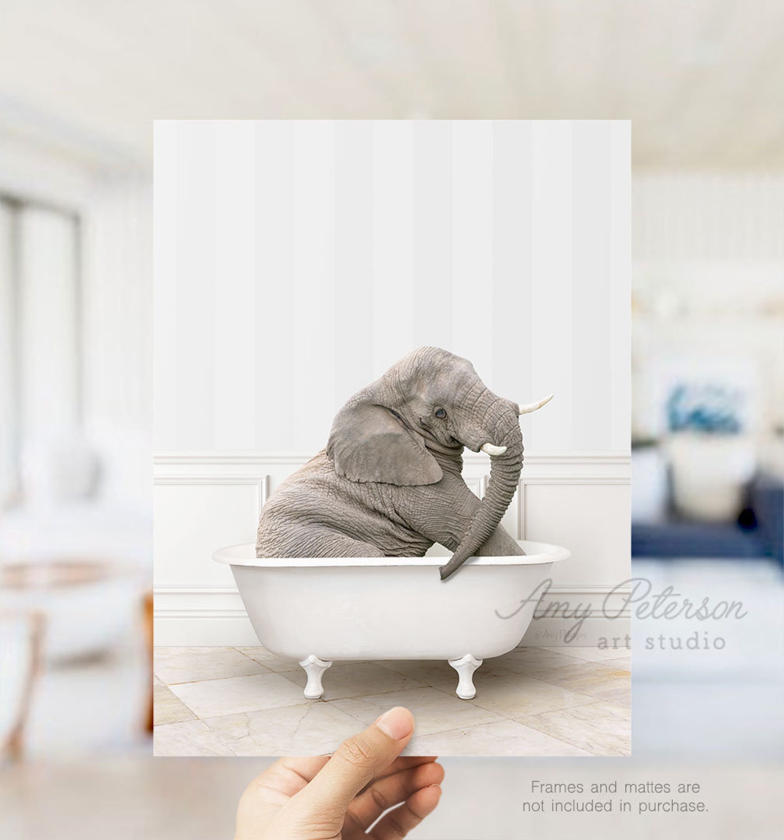 Baby Elephant in a Vintage Bathtub Elephant in Tub Animal in Etsy