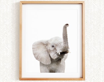 Baby Elephant, Safari Animal Nursery Decor, Unframed Print, Baby Animal Wall Art by Amy Peterson