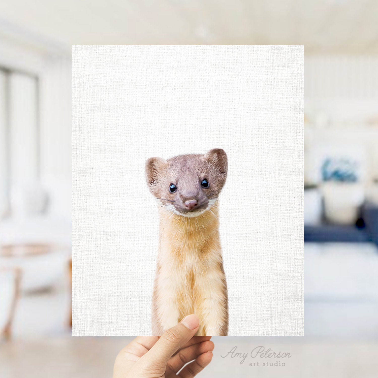 Baby Weasel Woodland Animal Nursery Wall Art Nursery Decor - Etsy