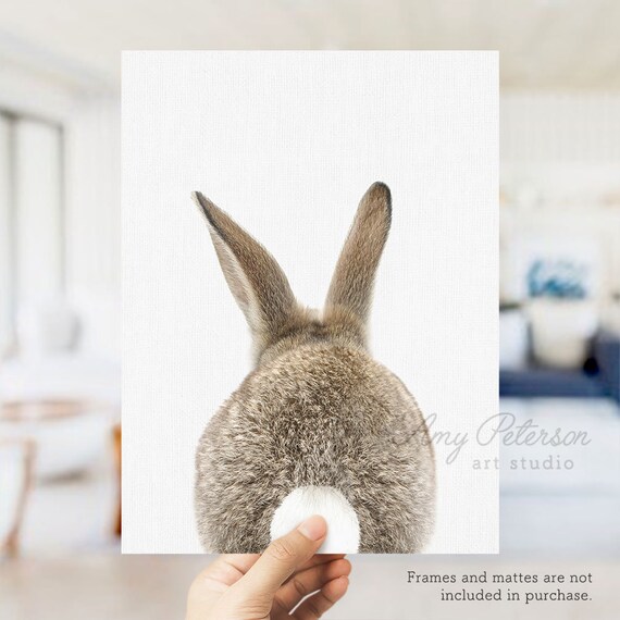 bunny rabbit trio  art print animals impressionism artist 13x19 gift new 