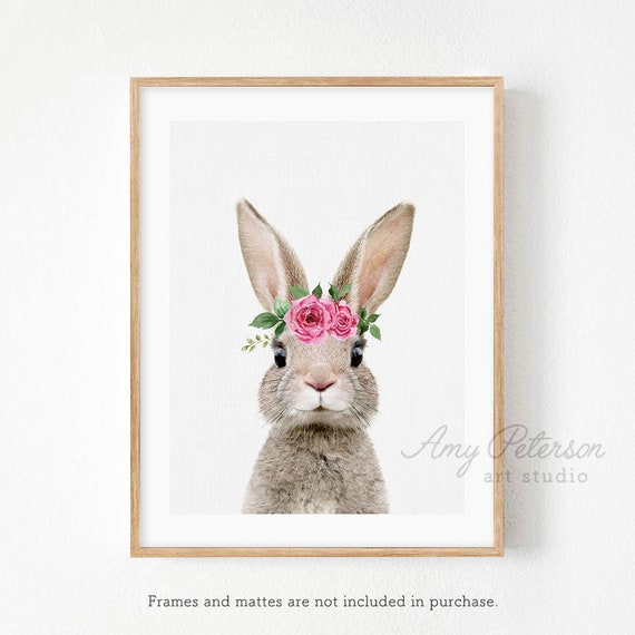 rabbit with flower crown