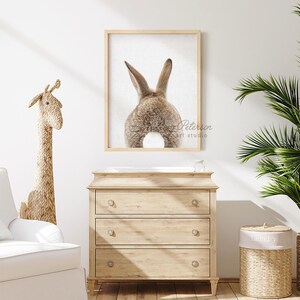 Bunny Art Prints Set: Front & Back, Woodland Nursery Decor, Nursery Art Print Set of 2, Unframed image 6