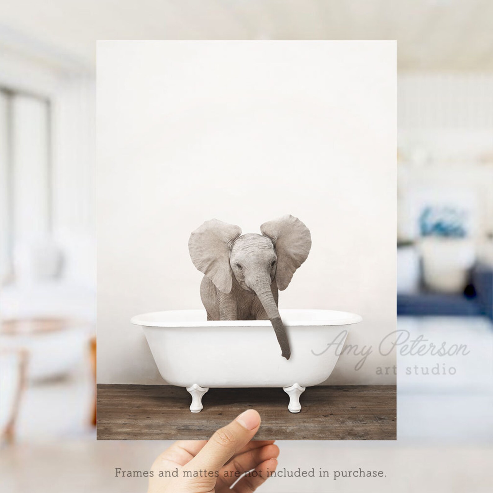 Baby Elephant in a Vintage Bathtub Elephant in Tub Animal in Etsy