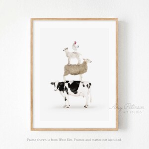 Stacked Farm Animals Rustic Farm Animal Art Print Farm | Etsy