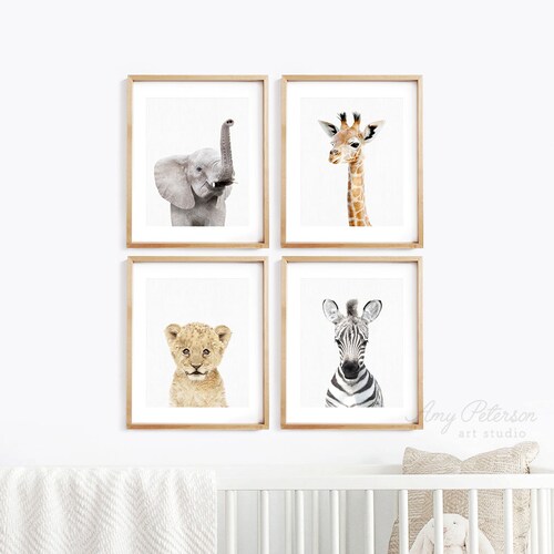 Jungle Animal Prints Safari Nursery Print Set of Baby Etsy