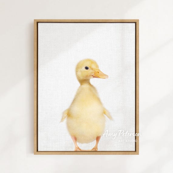 Nursery Animal Art Print, Yellow Duckling (Kids Room Decor)