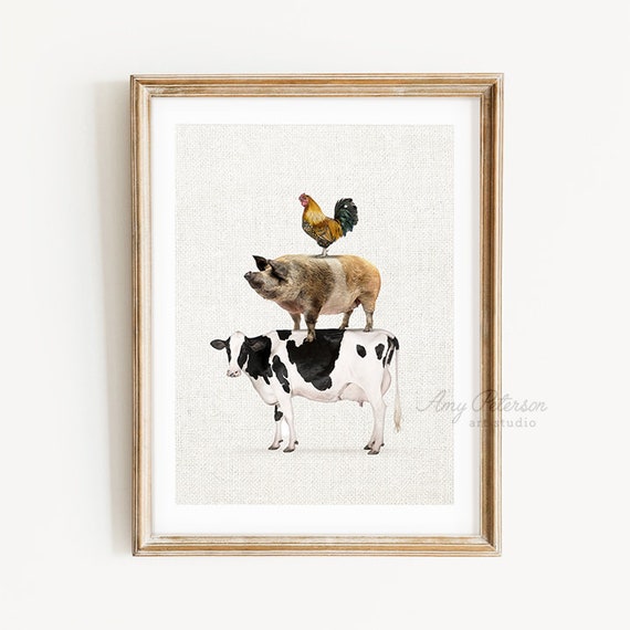 Stacked Farm Animals Farmhouse Decor Farm Animal Art Rustic - Etsy Stacked Farm Animals Farmhouse Decor Farm Animal Art Rustic - Etsy