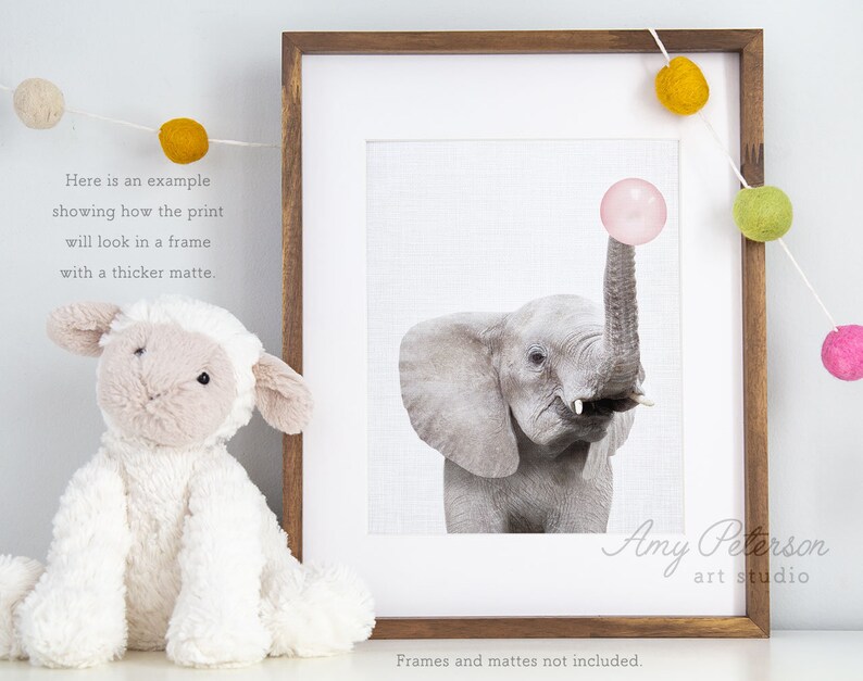 Baby Elephant Bubble Gum SHIPPED Photo Print Elephant Print Etsy