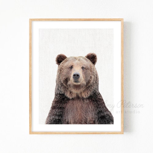 Bear Wall Bear Wall Decor Nursery Bear Print Woodland Etsy