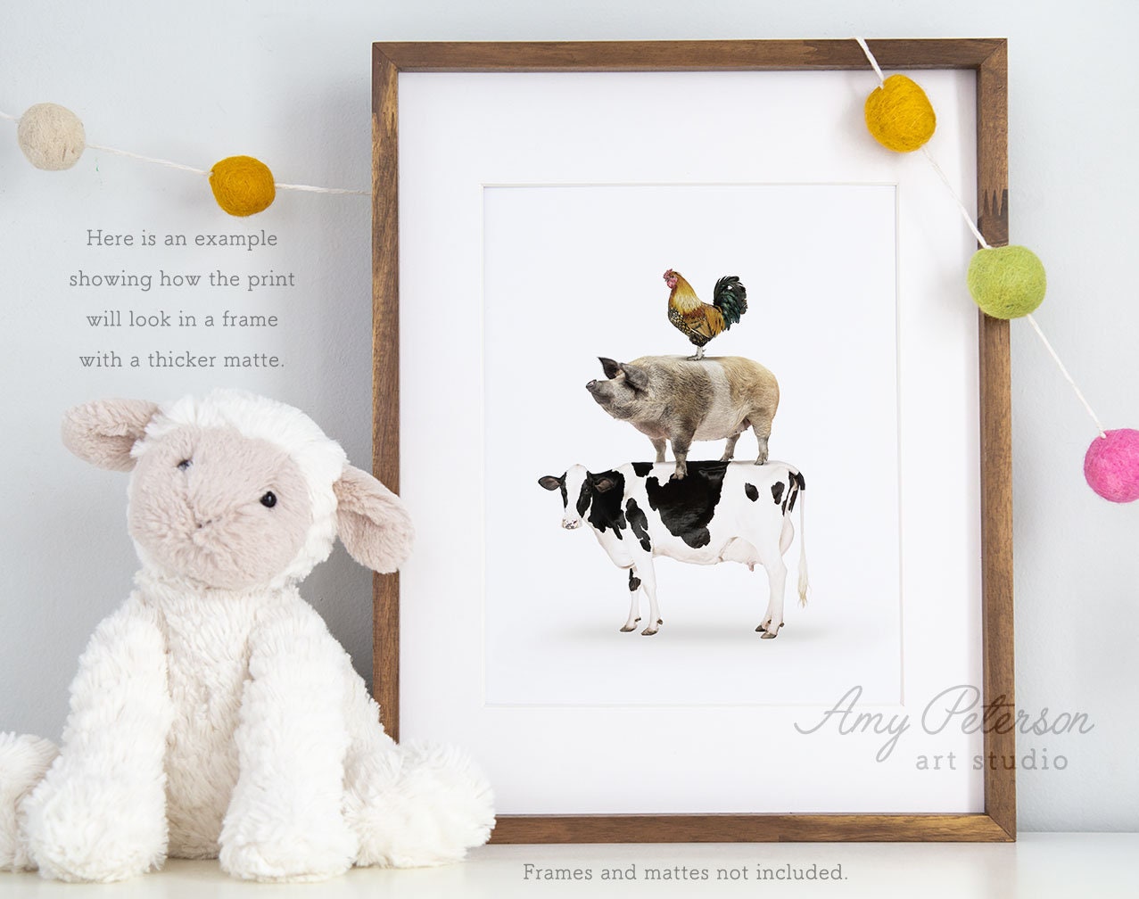 Stacked Farm Animals Farmhouse Decor Farm Animal Art Rustic | Etsy