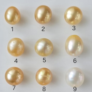 11-15mm South Sea Loose Pearls, Gold White Loose Nondrilled Minor Blemishes for Jewelry Making