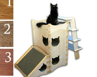 Huge Cat house Pet house Cat bed Cat house Cat tree Сat furniture Cats house Cat apartment Indoor cat shelter Cat shelter condo Cat lover