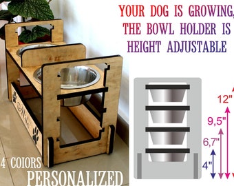 ADJUSTABLE Large Dog Bowl Elevated Dog Bowl, Large Dog Feeder, Dog Bowl Stand, Dog Feeding Stand, Raised Dog Bowl, Dog Water Bowl, 1 800 ml