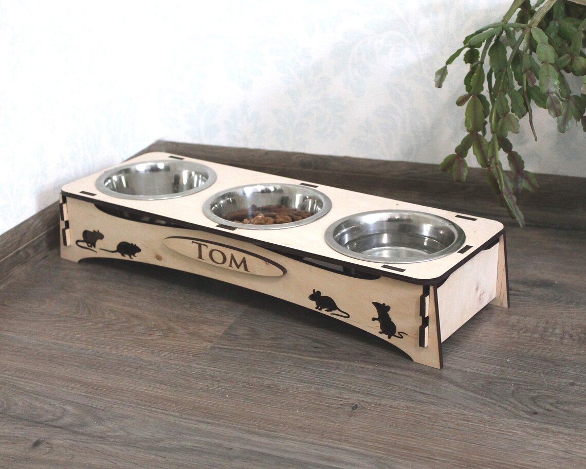 Cat Bowl Stand Cat Feeding Stand Raised Cat Bowl Elevated Etsy