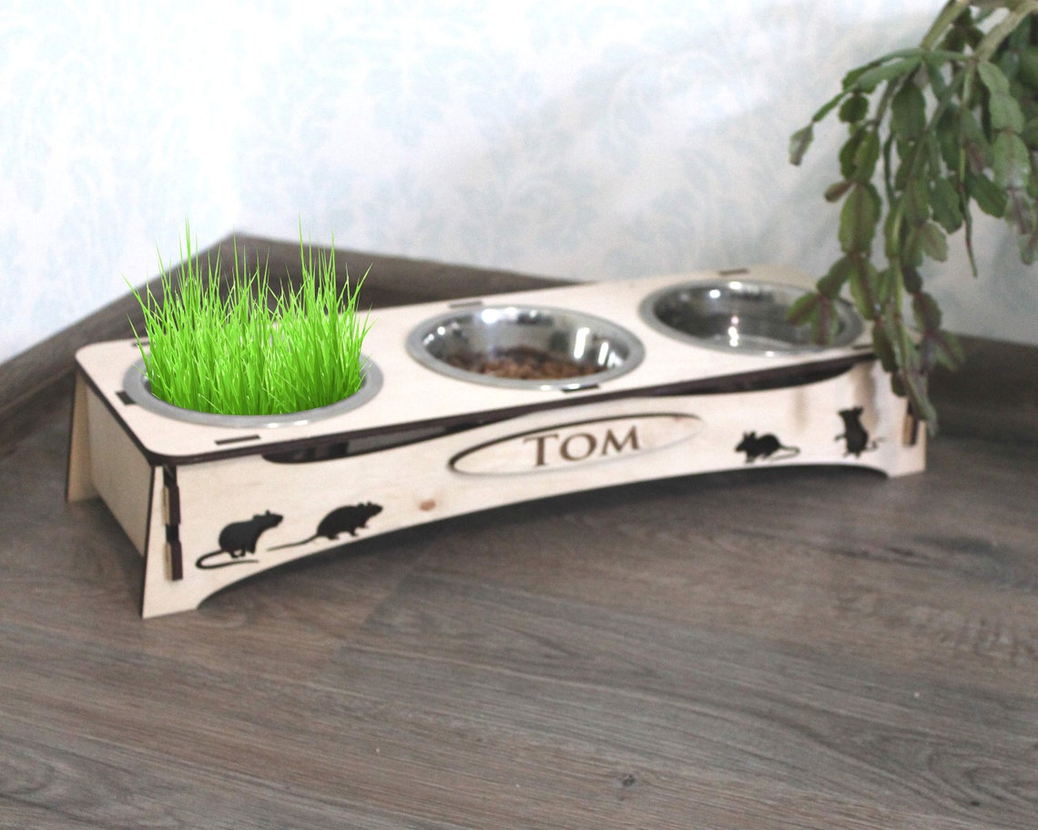 Cat Bowl Stand Cat Feeding Stand Raised Cat Bowl Elevated Etsy