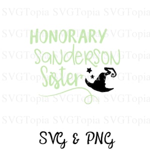 名誉サンダーソン姉妹 SVG および PNG クリップ アート Cricut Fall Yall や Silhouette Cut File Cuttable などのダイカット マシン用