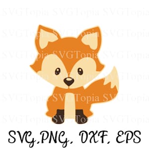Cute Fox SVG PNG EPS Dxf Clip Art for Die Cut Machines like Cricut  and Silhouette Cut File Cuttable File