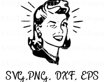 Retro Woman Svg Etsy