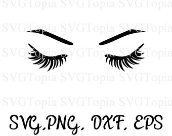 Eyelashes SVG PNG EPS Dxf Clip Art for Die Cut Machines like Cricut and Silhouette Cut File Cuttable Makeup Mascara svg