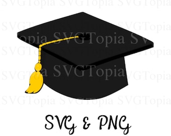 Graduation Cap Hat SVG and PNG Clip Art for Die Cut Machines like Cricut and Silhouette Cut File Cuttable File