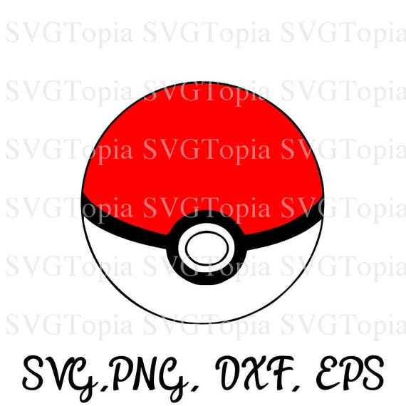 pokeball vector, clipart, silhouette, cricut, dxf, ai, svg, eps