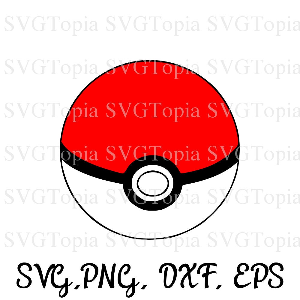 Pokemon Pokeball Monogram Frame SVG Cut File Cricut Clipart Dxf