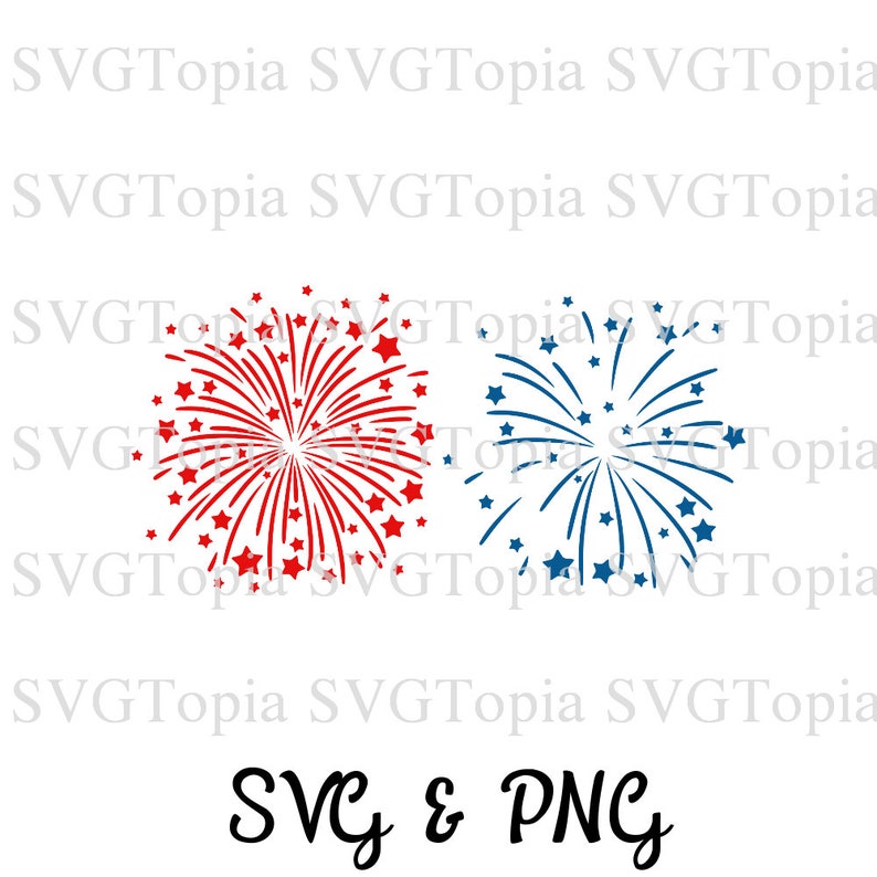 Download 4th of July Fireworks SVG and PNG Clip Art for Die Cut | Etsy