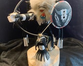 Navajo Buffalo Warrior Kachina Doll, signed. Vintage
