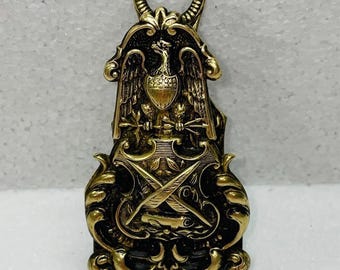 Vintage RARE French Victorian Bronze Brass letter clip or paper clip