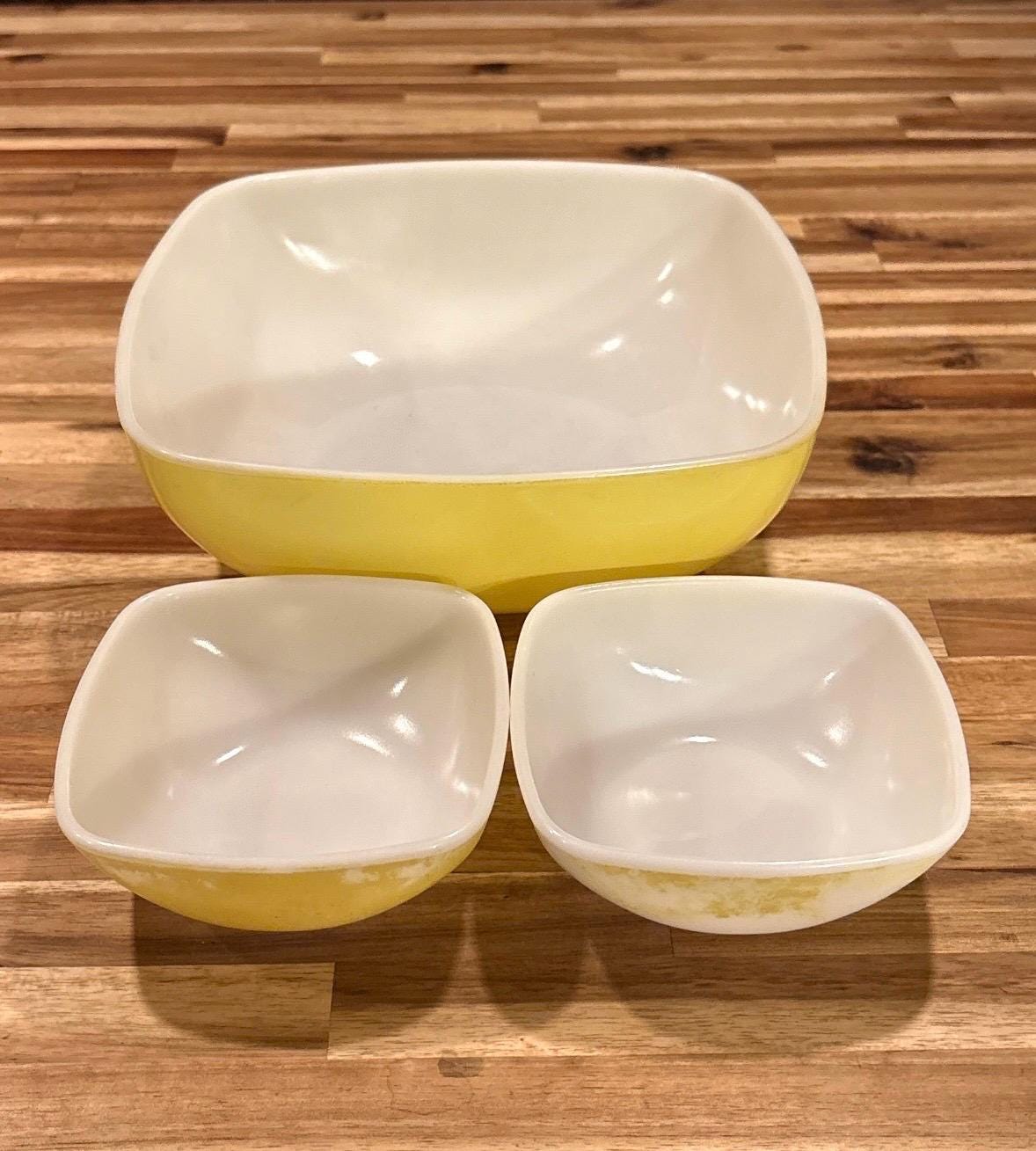 Yellow Square Pyrex Bowl - Etsy