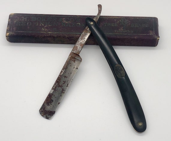 H. Boker & Cos Red Injun Barber 102 Razor W/ Original Box
