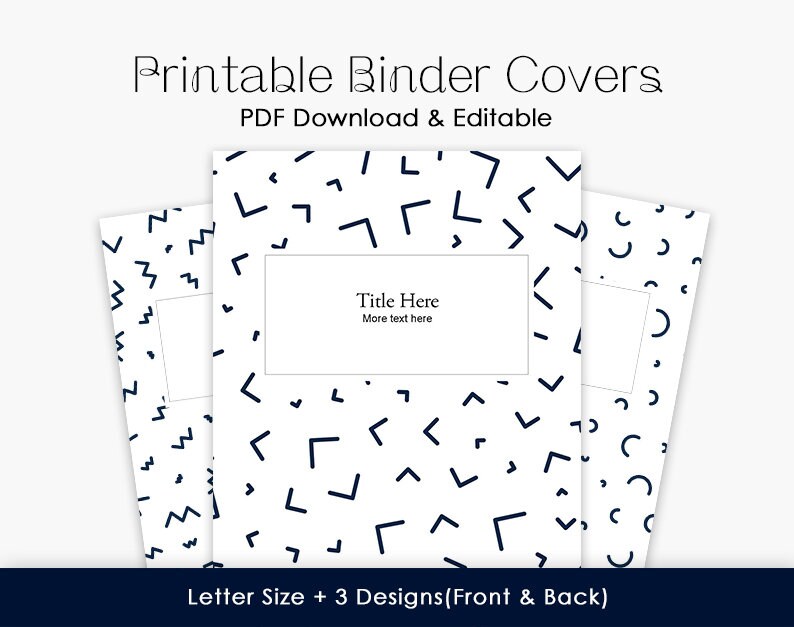 Black and White Printable Binder Cover