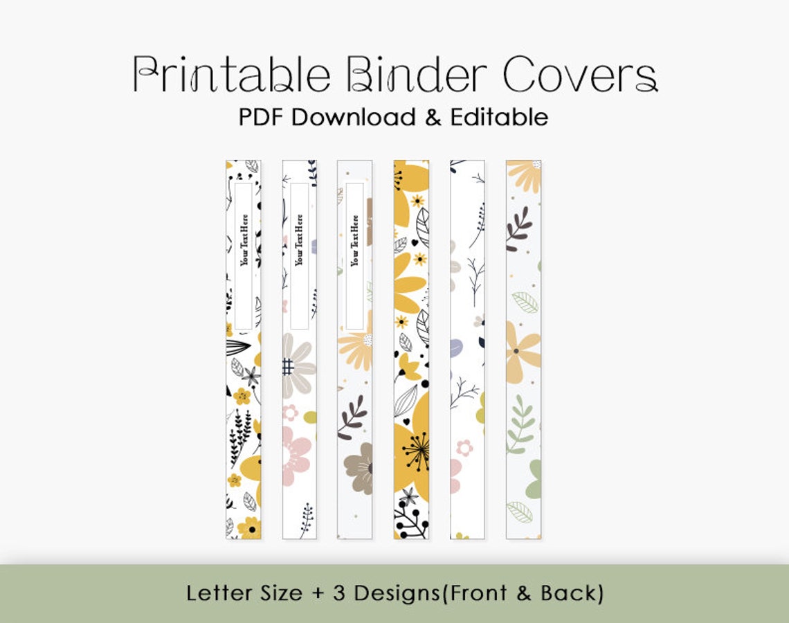 Printable Editable Binder Cover 3 Set - Etsy Canada
