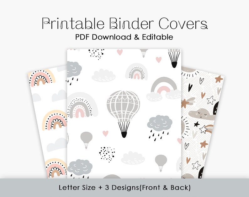 Printable Cute Binder Cover Template | Happy Planner - Etsy