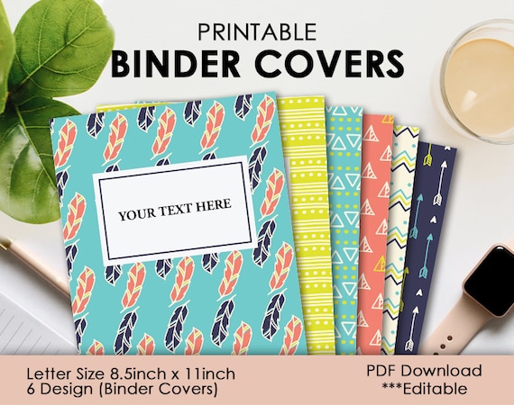 Printable Binder Cover Template Set | Etsy