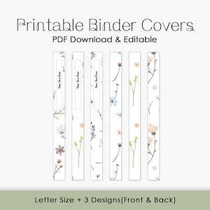 Printable Editable Floral Binder Cover Template - Etsy