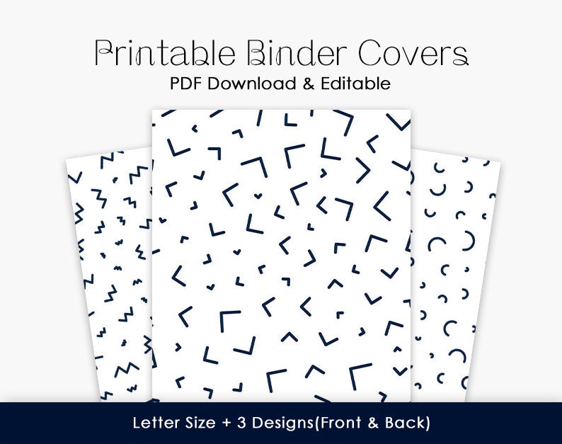 Black and White Printable Binder Cover - Etsy