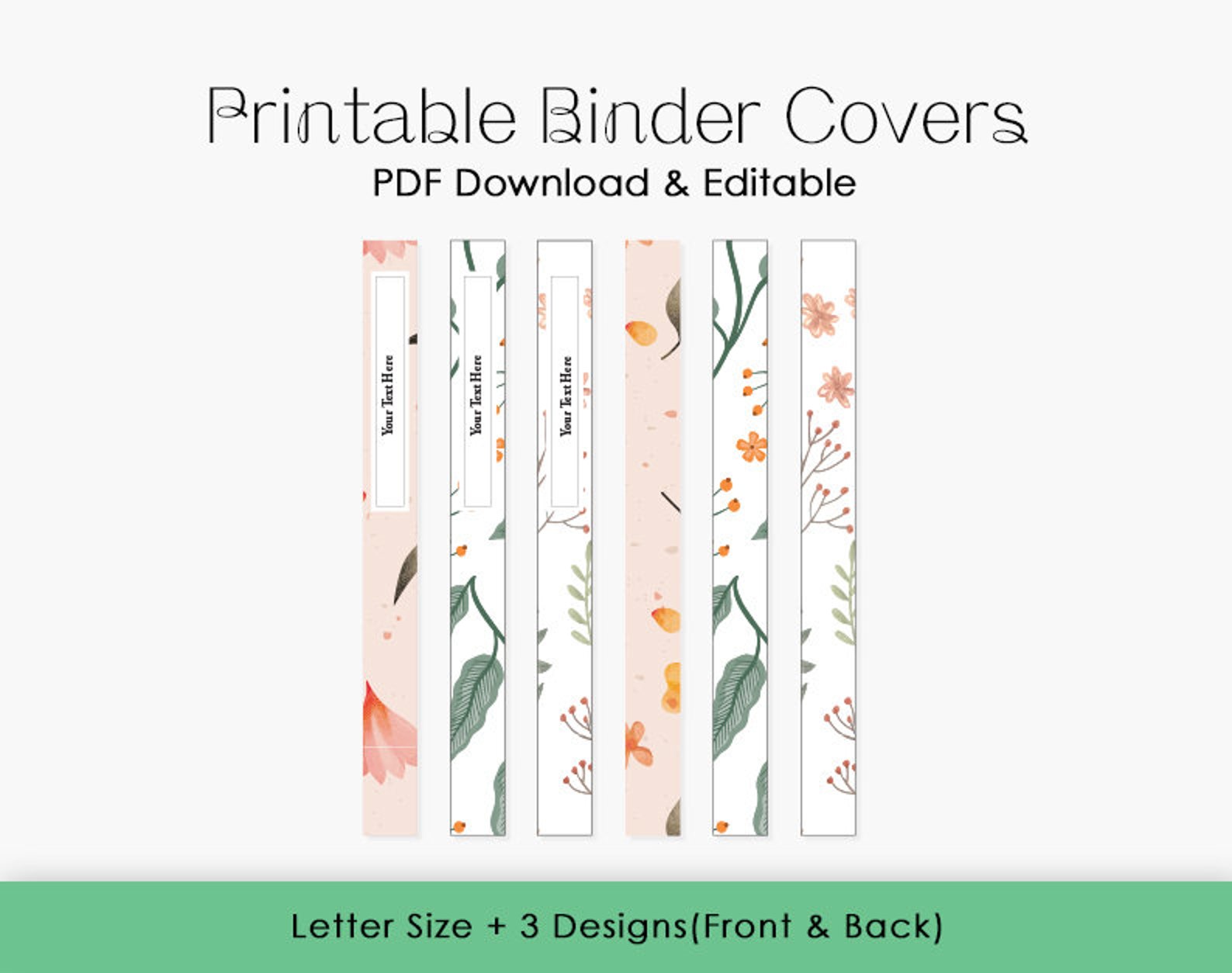 Binder Cover and Spines Printable - Etsy