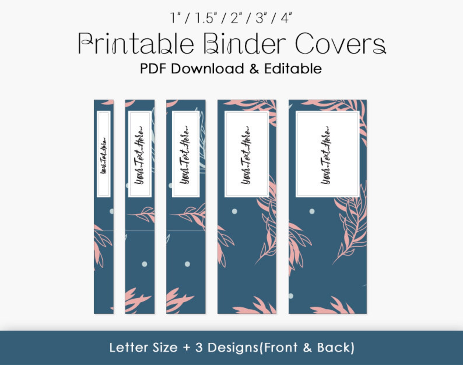 Printable Binder Cover | Flora Feather Cover - Etsy