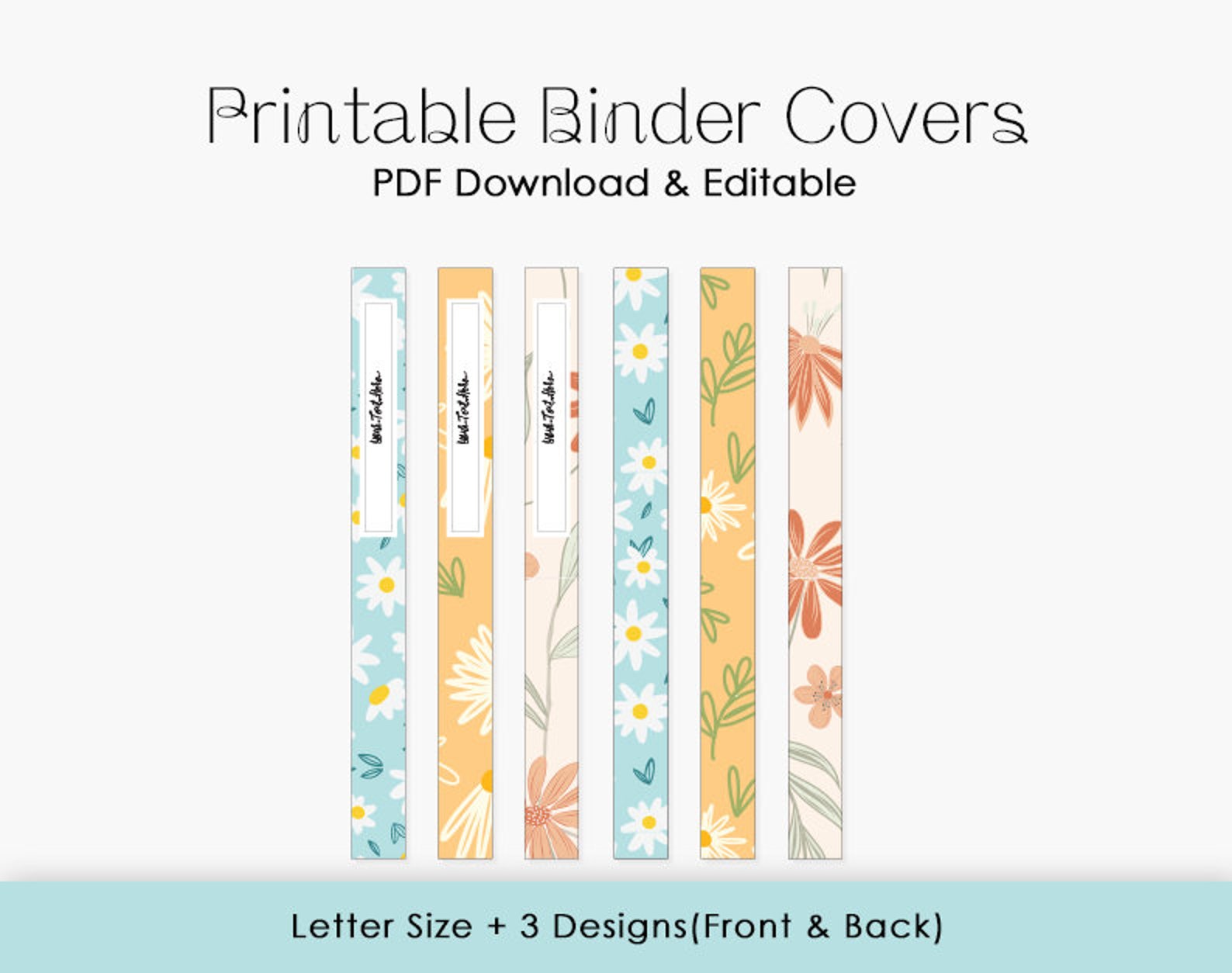 Printable Binder Cover Template | Flora Binder Cover - Etsy
