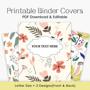 Printable Flora Binder Cover and Spines