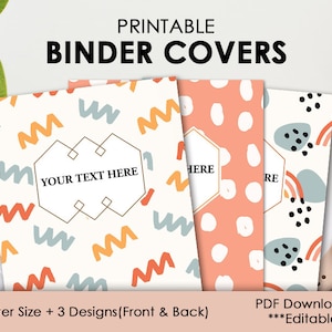 Printable Binder Cover | Binder Cover and Spines Printable | Binder Cover in Boho Style | Binder Cover Template | Printable Planner Cover