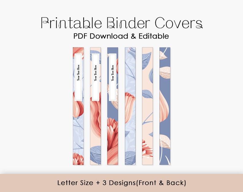 Printable Binder Cover Template Set - Etsy