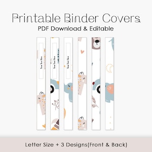 Cute Editable Printable Binder Covers - Etsy