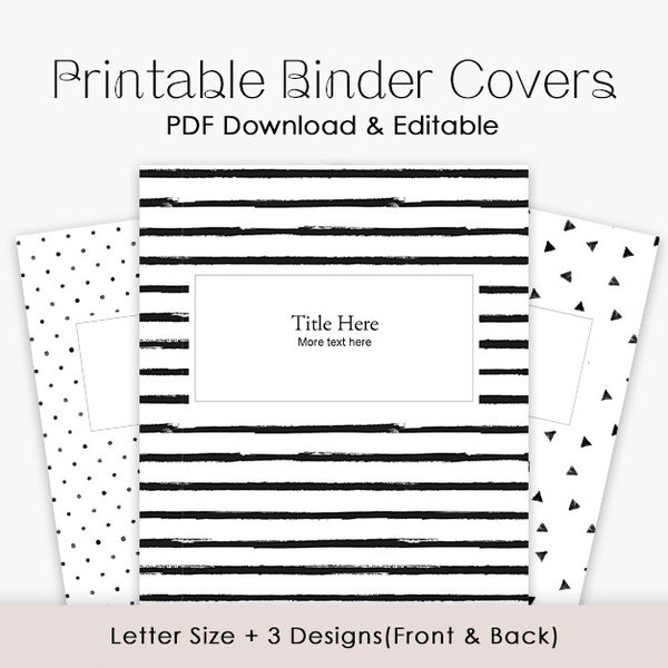Editable Binder Cover | Printable Polka Dot Binder Cover | Geometric Binder Covers