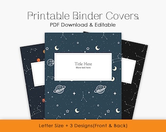 Galaxy Astronaut Binder Cover: Editable Printable (PDF)