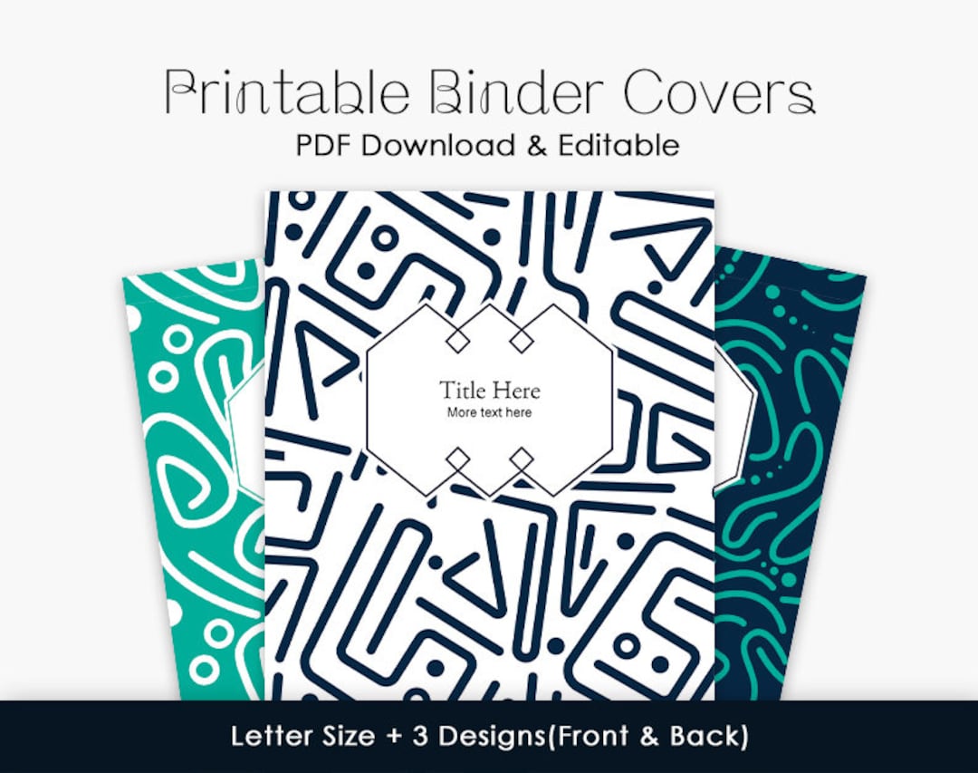 Printable Binder Cover and Spines Template - Etsy