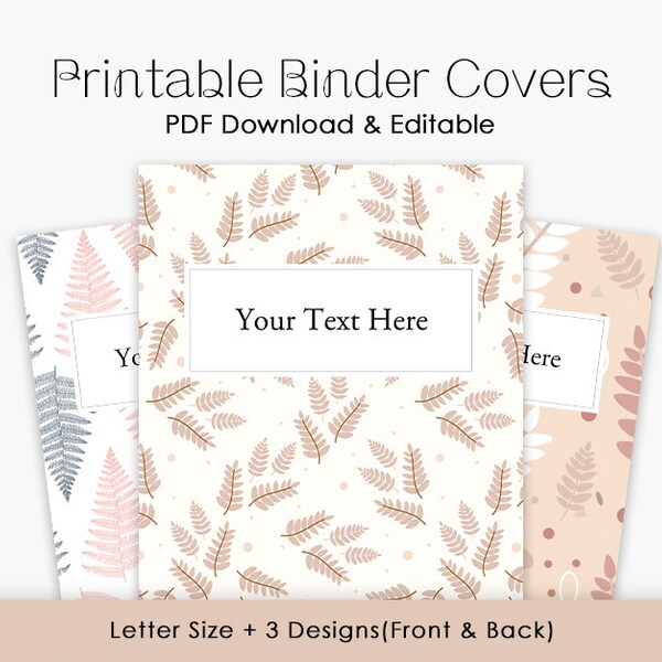 Printable Binder Cover Template Set - Etsy